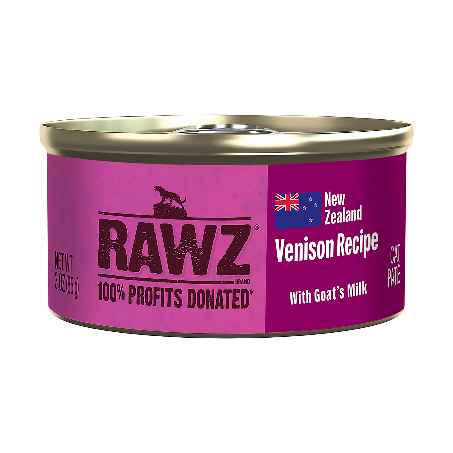 Rawz Cat  94% Venison With Goats Milk Pate Can