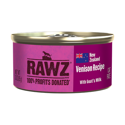 Rawz Cat  94% Venison With Goats Milk Pate Can