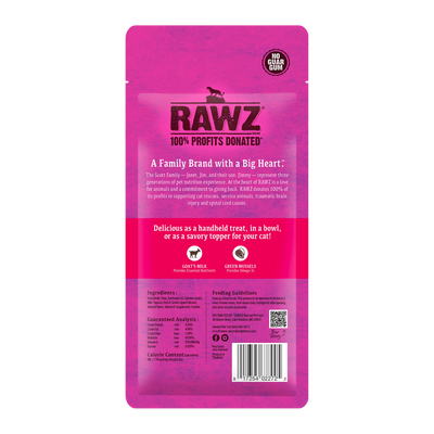 Rawz Cat Lickable Tuna Salmon Goat Milk Green Mussels Treat 1.6oz 4ct