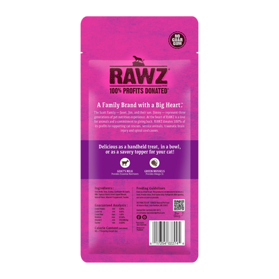 Rawz Cat Lickable Tuna Scallops Goat Milk Green Mussels Treat 1.6oz 4ct