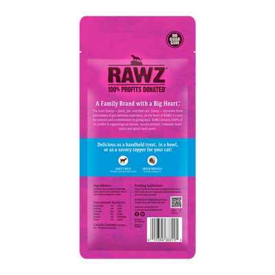 Rawz Cat Lickable Tuna Goat Milk Green Mussels Treat 1.6oz 4ct