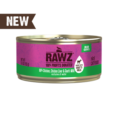 Rawz Cat 96% Chicken & Chicken Liver & Goat's Milk Pate-5.5oz
