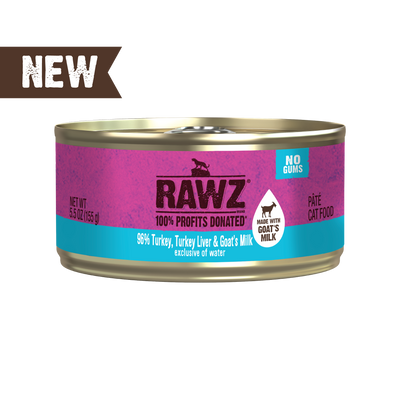 Rawz Cat 96% Turkey & Turkey Liver & Goat's Milk Pate-5.5oz
