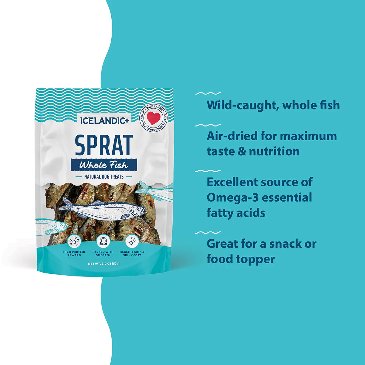 Icelandic Dog Sprats Whole Fish 2oz