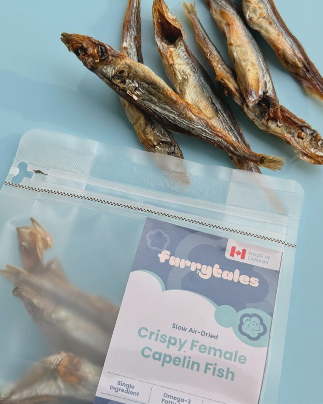 Furrytales Pet Crispy Female Capelin Fish 60g