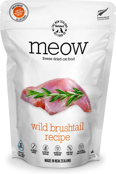 Meow Freeze Dried Cat  Food Wild Brushtail 9.9oz