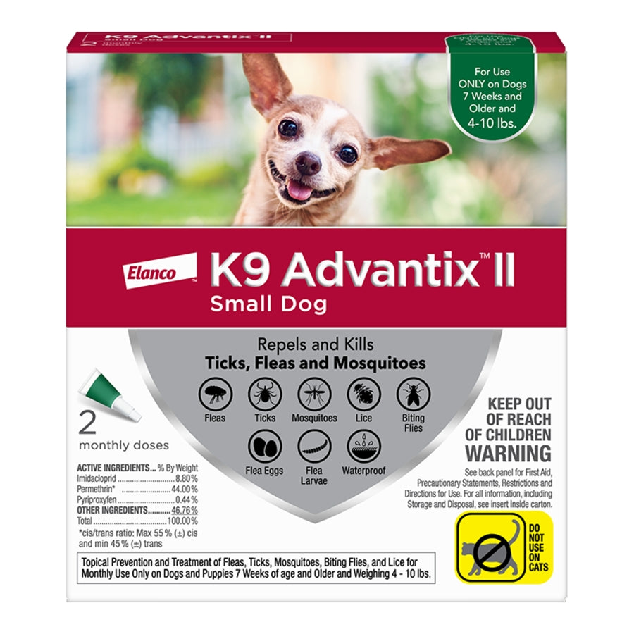 K9 Advantix II Dog Small Green 2 pk