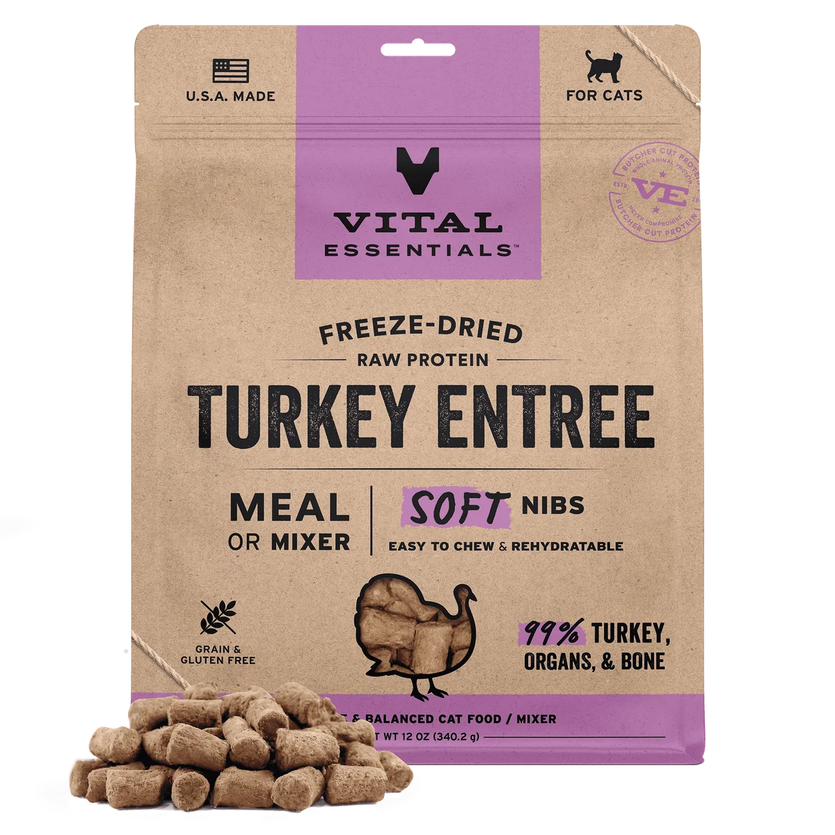 Vital Essentials Cat Freeze-dried Soft Nibs Meal-12oz