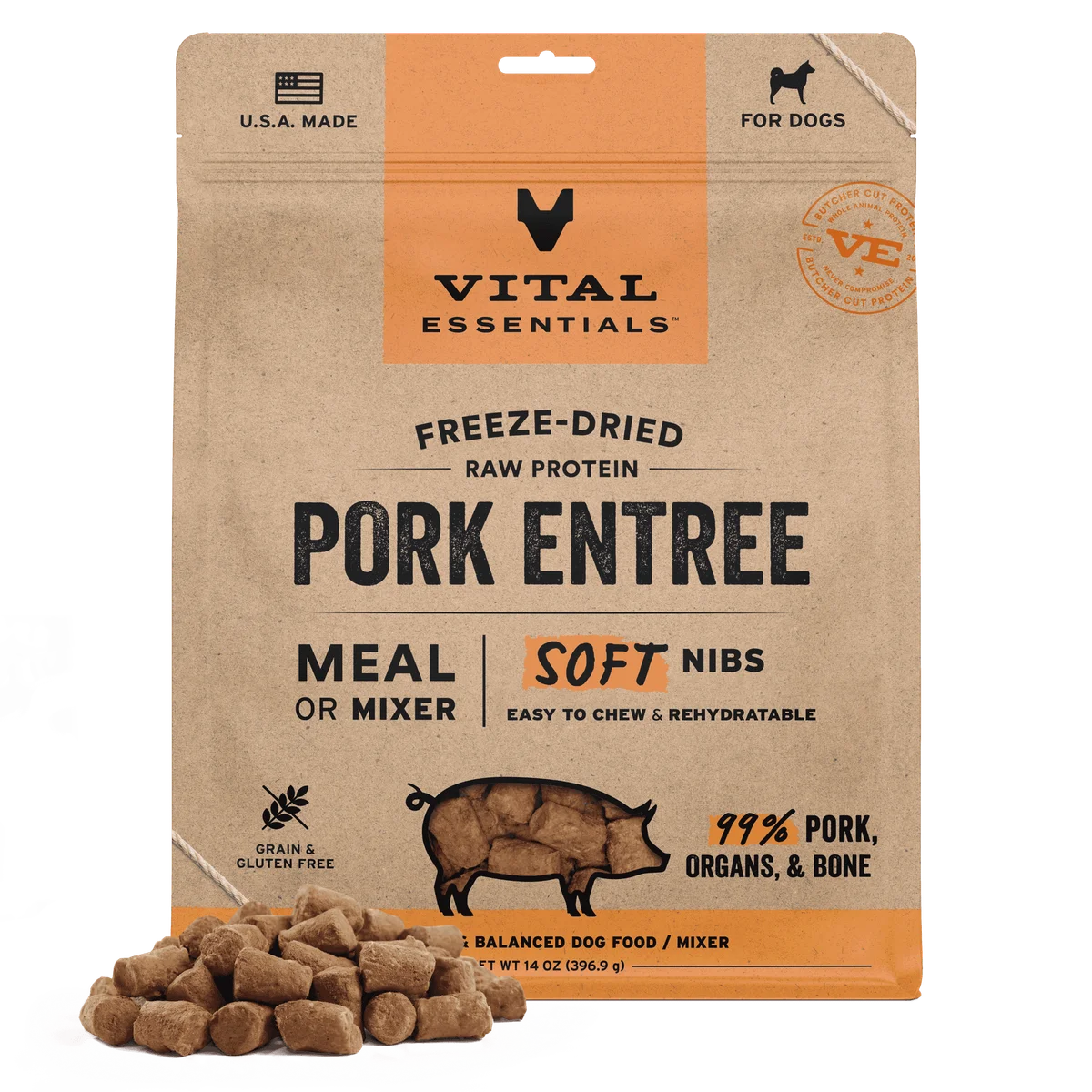 Vital Essentials Freeze-dried Soft Nibs Meal or Mixer Dog Food