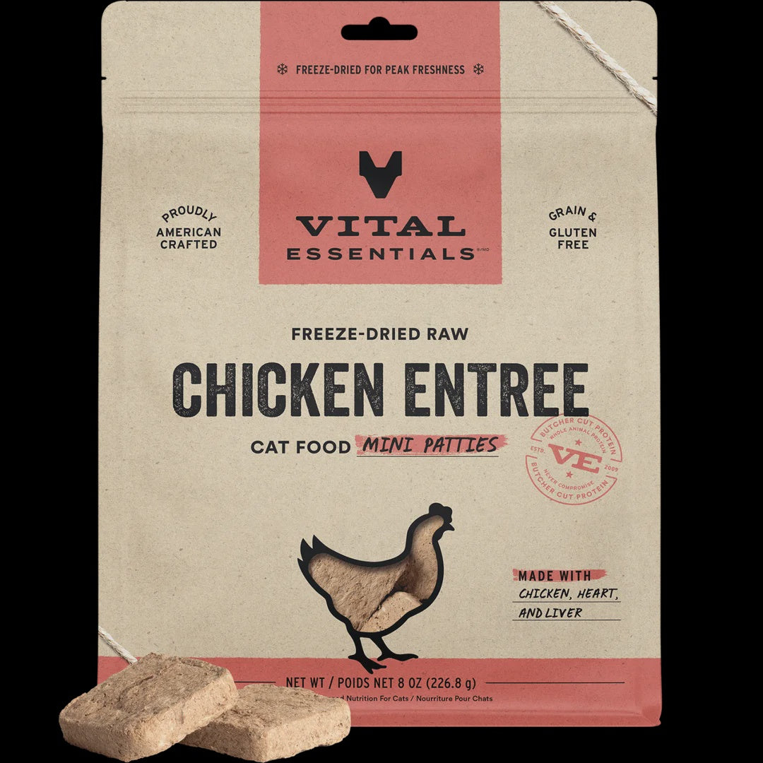 Vital Essentials Cat FD Mini Patties Chicken 8oz