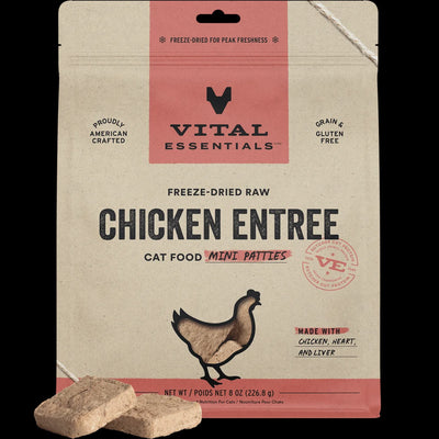 Vital Essentials Cat FD Mini Patties Chicken 8oz