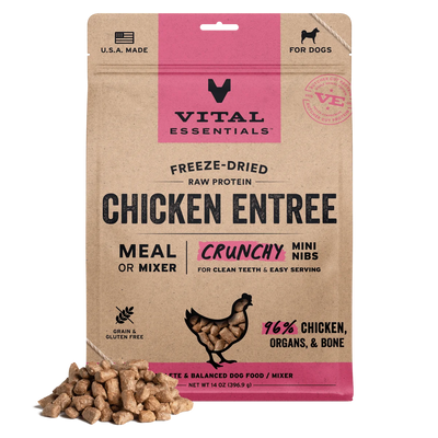 Vital Essentials Freeze-dried Crunchy Mini Nibs Meal or Mixer Dog Food