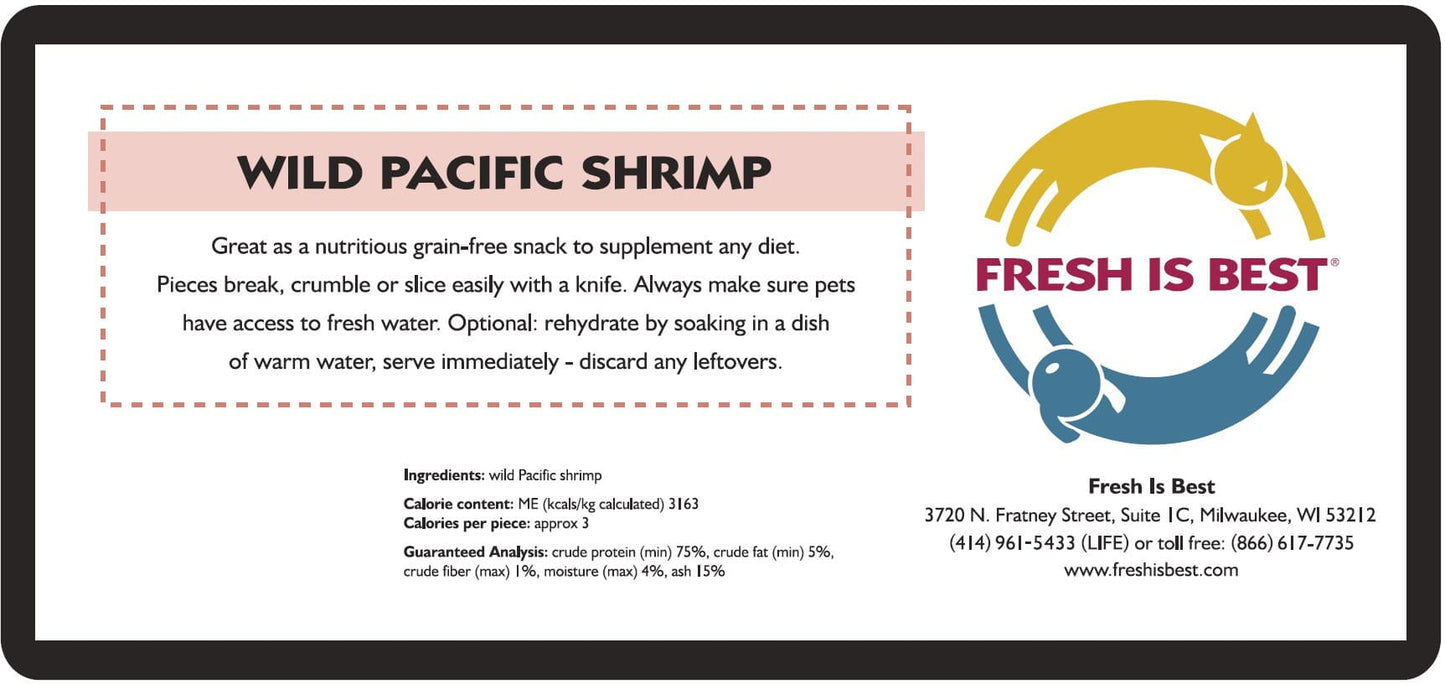 Fresh Is Best Freeze Dried Wild Pacific Shrimp 2oz