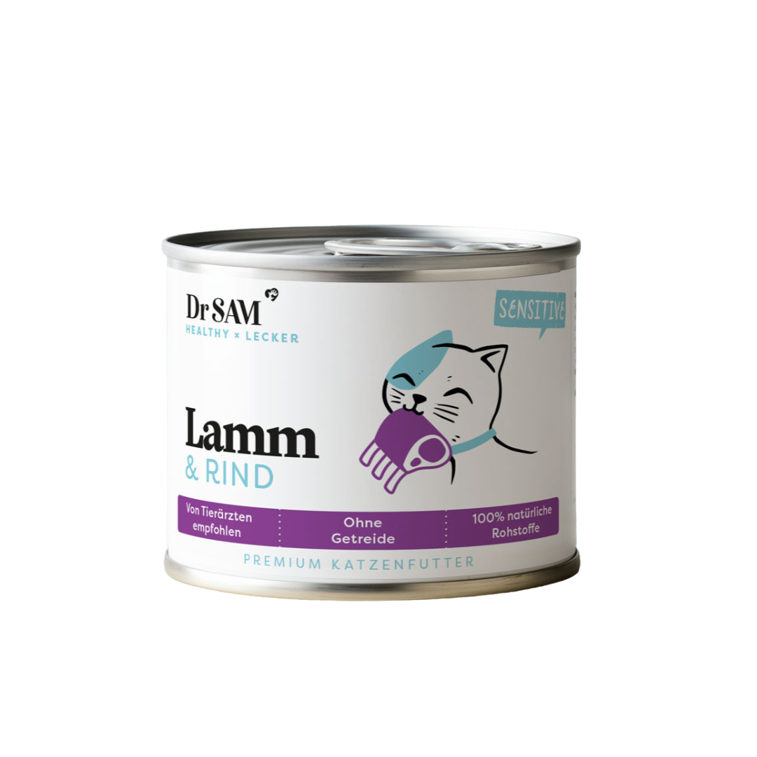 DrSAM Premium Wet Lamb & Beef Food For Cats 200g