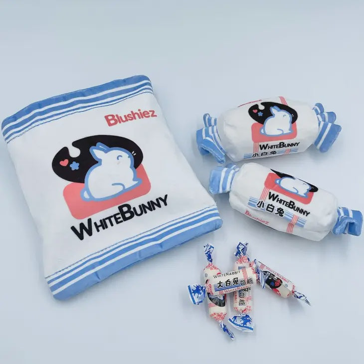 Blushiez White Bunny Candy Dog Toy