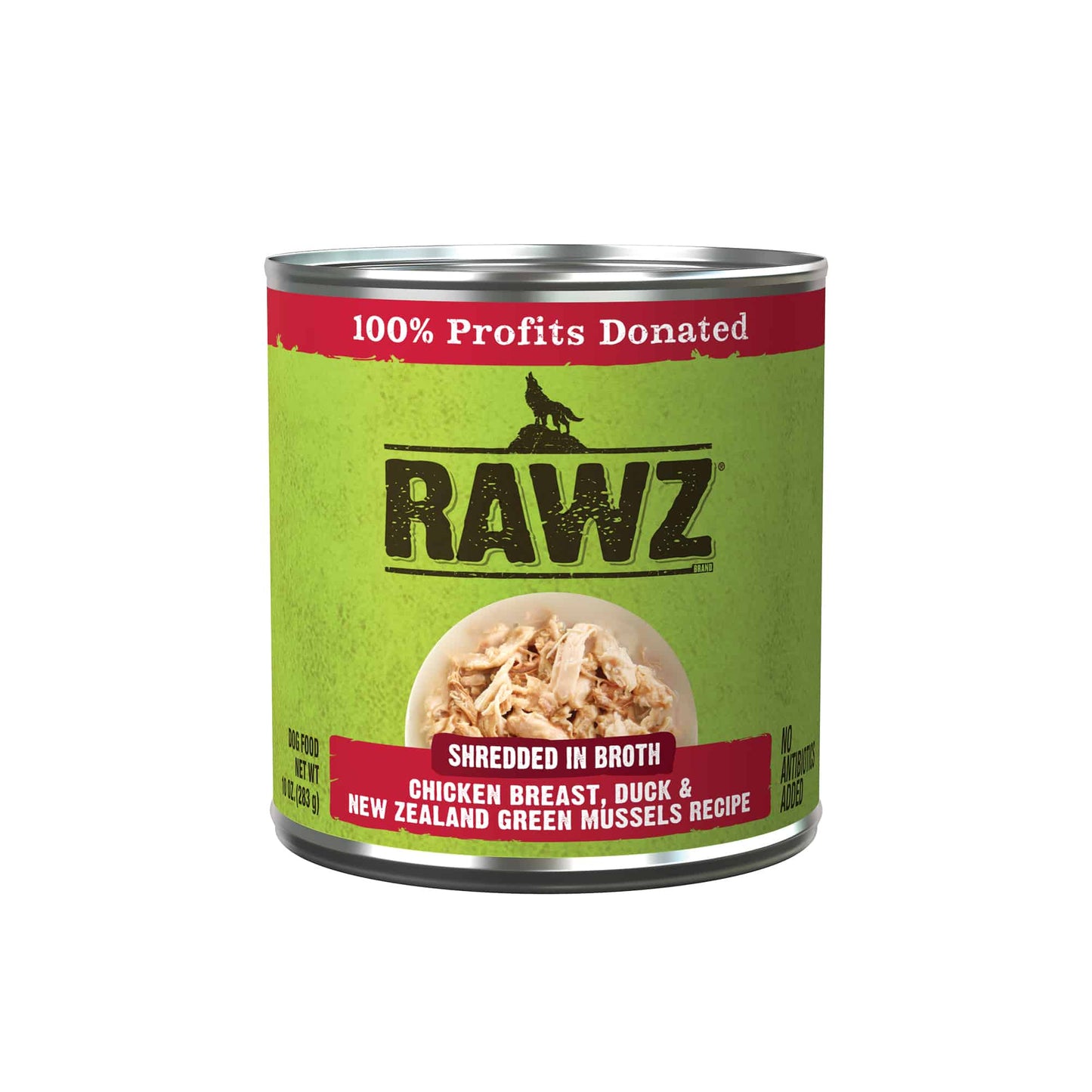Rawz Dog Can Shredded Chicken Breast Duck&NZGM 10oz