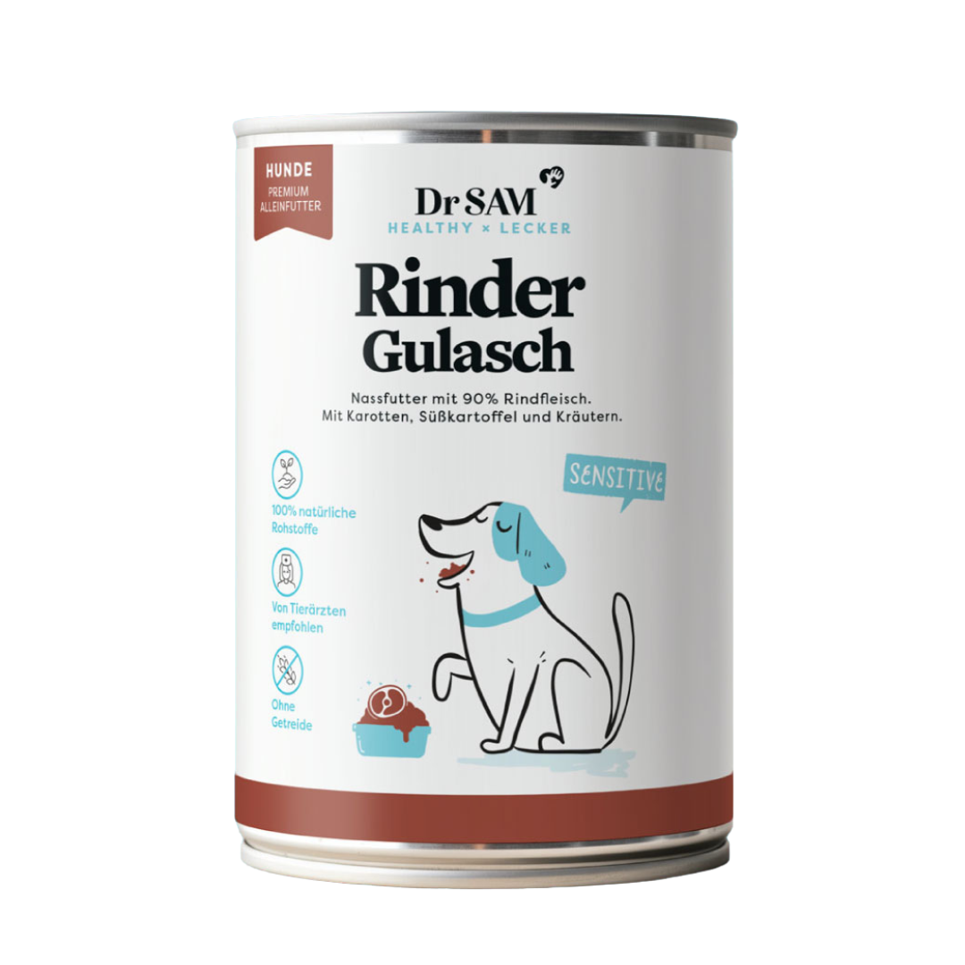 DrSAM Premium Wet Food Sensitive Beef Goulash For Dogs 400g